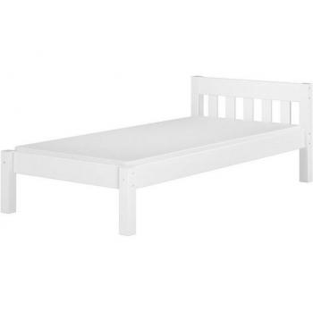 Lit simple style contemporain pin massif blanc 90 × 200 cm (sommier et matelas inclus) 60.38‑09WFLM