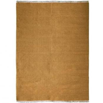 Tapis en jute et coton avec franges 190 x 290 cm Jaune Ocre