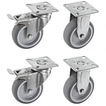 Proroll Set: thermoplastische Gummireifen, Edelstahl, Rad-Ø 50 mm