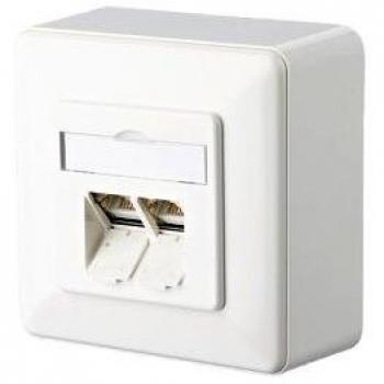 Metz Connect E-DAT C6 8/8(8) Aufputz Anschlussdose, reinweiß, 2 Ports