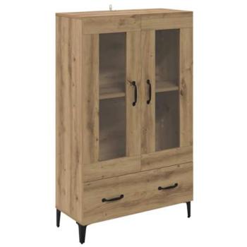 VidaXL Highboard Oak Artisan 70 × 31 × 115 cm – Engineered Wood & Iron