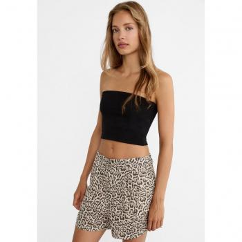 Stradivarius Leoparden-Shorts mit fließendem Schnitt