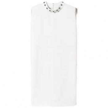 Robe Cady avec Perles Métalliques Actitude Twinset Femme Blanc M