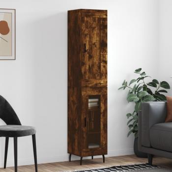 Stylish Smoked Oak Storage Cabinet 34.5x34x180 cm