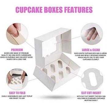 10‑Piece Transparent Window Muffin Cups – White