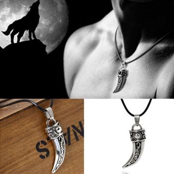 Men's Stainless Steel Wolf Tooth Necklace