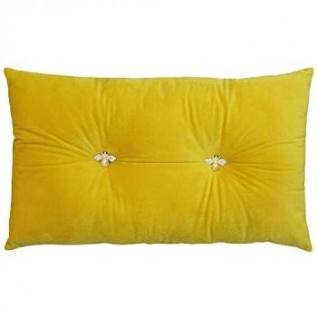 Paoletti Bumble Bee Embroidered Velvet Cushion