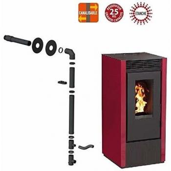 Poêle à granules MARINA 14KW Etanche Canalisable Bordeaux