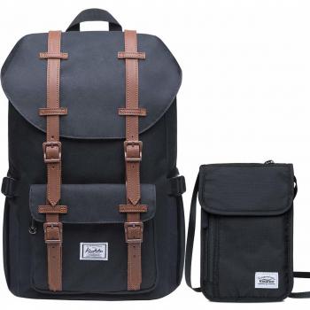 KAUKKO Sac à Dos Loisir 16 litres Noir pour Ordinateur Portable 13