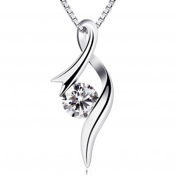 Sonnenklang B.Catcher Damen­kette – 925er Silber, 5A Zirkonia, Schlüssel‑Noten‑Design, 45 cm