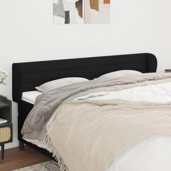 VidaXL Cabecero de tela negro 183x23x78/88 cm