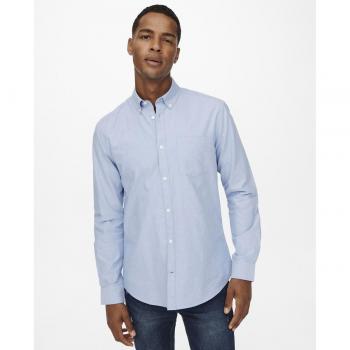 Camicia Only & Sons a Maniche Lunghe Neil Life Cashmere Blu M