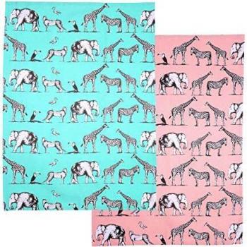 Safari Tea Towels Set of 2 Mint & Blush