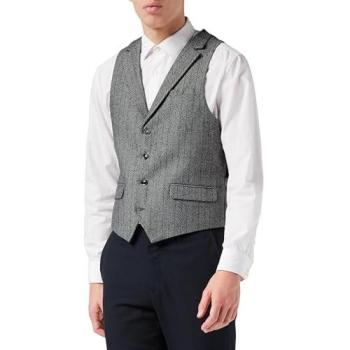 XPOSED Grey Tweed Waistcoat – Men's Tyler, Size 44