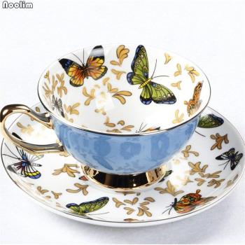 Ceramic Butterfly Design Coffee and Tea Set