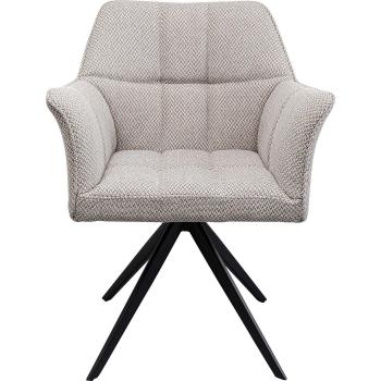 Chaise avec accoudoirs en acier noir Kare Design