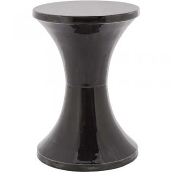 Tabouret Tam‑Tam Noir Bazardeluxe, Métal Émaillé