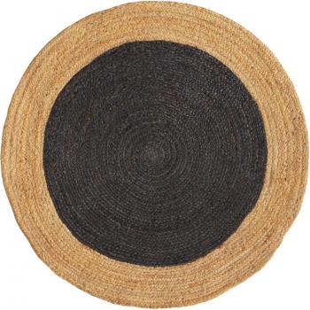 Bordado Natural: Alfombra Redonda Gris 120 cm (Rendez‑vous)