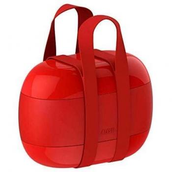 Lunchbox Food à Porter a Tre Scomparti in Resina Termoplastica, Rosso