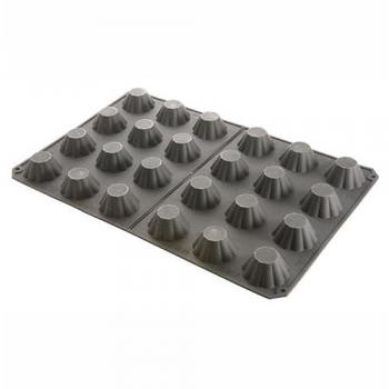 Moule silicone 600 x 400 mm pour 24 mini brioches noir Pujadas