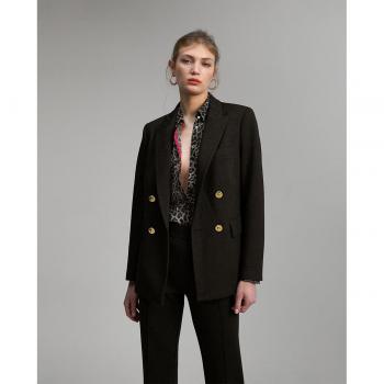 Lola Casademunt Women's Gray Blazer with Button Closure