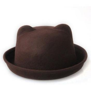 Girls' Sun Hat with Devil Horns and Dome Top