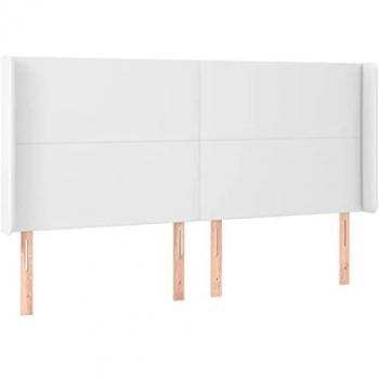 Cabeceira de Cama com LED e Couro Sintético 163x16x118/128 cm