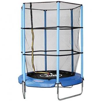 Trampolino elastico con diametro di 140 cm, rete di protezione alta 150 cm con ingresso a zip e impermeabile