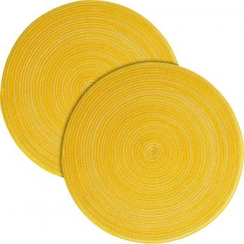 Gelbes Samba‑Tischset von Pichler – 2‑Pack, 33 × 48 cm, oval