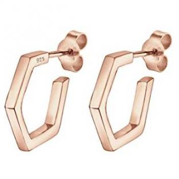 Elli Creolo Geometrico Elegante Argento 925 Orecchino Cerchio Singolo