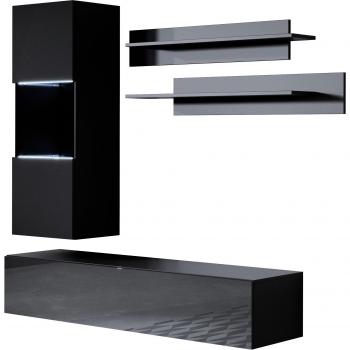 Mueble TV Luke 6B Negro Brillante