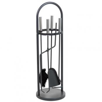 ALEXANDRA HOUSE Herramientas para Chimenea de Metal Negro 5 Piezas