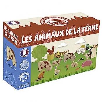 Figurines en Bois Animaux de la Ferme Jeujura