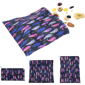 3Pcs Waterproof Reusable Snack Storage Bags
