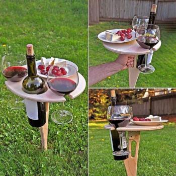 Mesa de vino compacta para actividades al aire libre