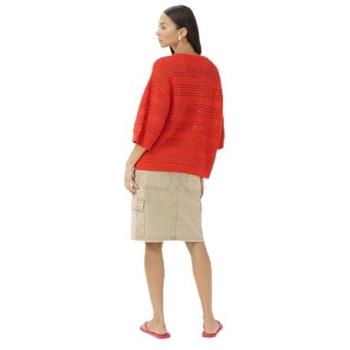 Kaffe Teresa Women's Red V-Neck Knit Pullover – Medium