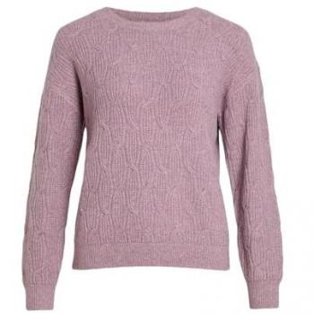 VILA O‑NECK GEBRAUCHTER STRICKPULLOVER – MELANGE L/ S CABEL DESIGN
