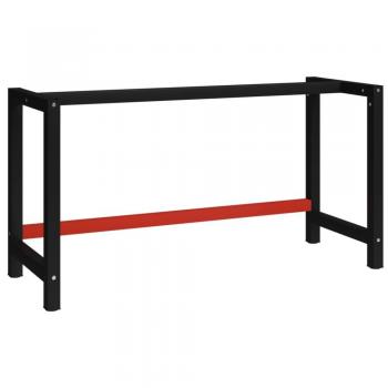 Sonata Workbench Frame Metal 150x57x79 cm Black and Red