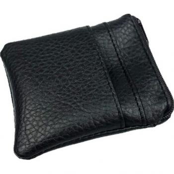 Porte-cartes et porte-monnaie en cuir PU avec fermeture éclair, mini portefeuille compact pour hommes et femmes