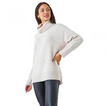 Pull en Maille Naturelle à Col Roulé Roman