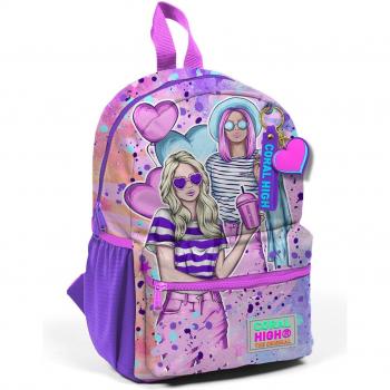 Rosa Lila Mädchen Rucksack mit Mustern