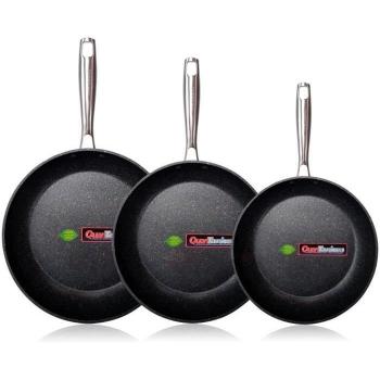 Set de 3 poêles Wecook Ecochef 18-20-24cm Aluminium forgé Titane antiadhésif