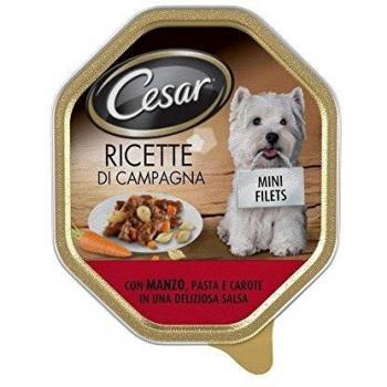 Cesar ricette di campagna con manzo succulento, pasta, carote e prezzemolo gr 150