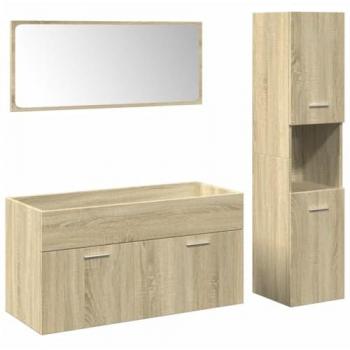 Vidaxl Bathroom Furniture Set 3 Piece Sink Cabinet
