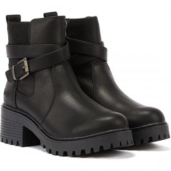 Blowfish Damen Stiefelette Schwarz aus Lederimitat/Textil