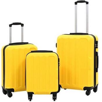 VidaXL Yellow Hardcase Travel Bag Set, 3 pcs, ABS