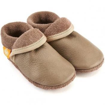 Orangenkinder® Klassik Beige Baby Krabbelschuh – pflanzlich gegerbtes Leder, atmungsaktiv, handgefertigt in Deutschland