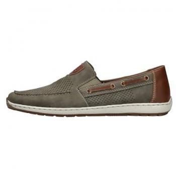 Confort Rieker Mocassin Morelia Cuir Vert Homme Premium