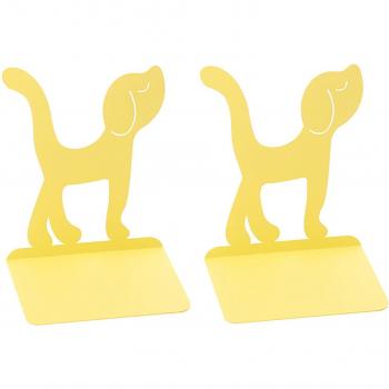 Metal Puppy Bookends for Stylish Desktop Organization
