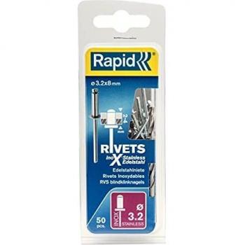 Rapid Rivets Stainless Steel 3.2 x 8 mm Pack of 50
